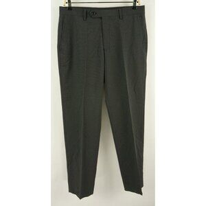 Hiromichi Nakano Men's 33 x 29 Gray Woven Lightweight Micro Check Trouser Pants